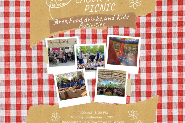 This is the 2025 Labor Day picnic flyer which includes the date, time, location, and pictures.
